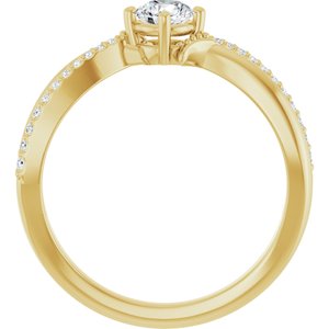 10K Yellow Gold 4.4 mm Round Ring Mounting – image 3