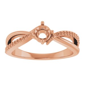 14K Rose Gold 4.4 mm Round Ring Mounting – image 6