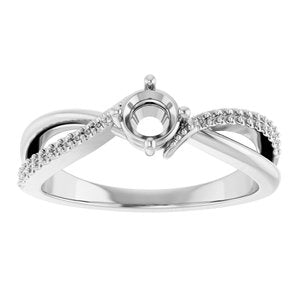 10K White Gold 4.4 mm Round Ring Mounting – image 6