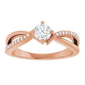 14K Rose Gold 4.4 mm Round Ring Mounting – image 5
