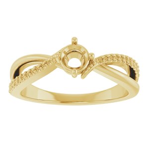 10K Yellow Gold 4.4 mm Round Ring Mounting – image 6