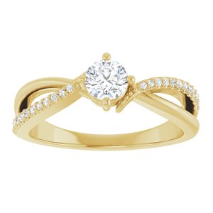 14K Yellow Gold 4.4 mm Round Ring Mounting – image 5