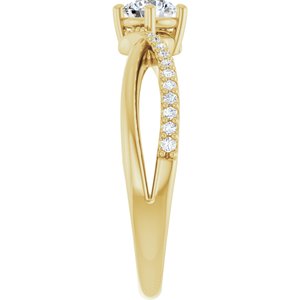 10K Yellow Gold 4.4 mm Round Ring Mounting – image 7