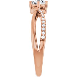 18K Rose Gold 4.4 mm Round Ring Mounting – image 7