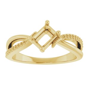 18K Yellow Gold 6x4 mm Emerald Ring Mounting – image 6