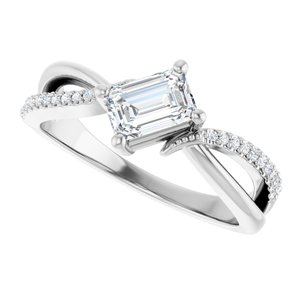 Platinum 6x4 mm Emerald Ring Mounting – image 8