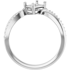 Sterling Silver 6x4 mm Emerald Ring Mounting – image 4
