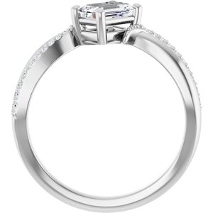 Continuum Sterling Silver 6x4 mm Emerald Ring Mounting – image 3