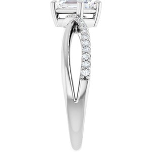 Continuum Sterling Silver 6x4 mm Emerald Ring Mounting – image 7