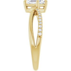 14K Yellow Gold 6x4 mm Emerald Ring Mounting – image 7