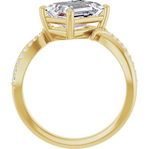 14K Yellow Gold 9x7 mm Emerald Ring Mounting – image 3
