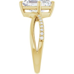 18K Yellow Gold 9x7 mm Emerald Ring Mounting – image 7