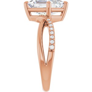 14K Rose Gold 9x7 mm Emerald Ring Mounting – image 7