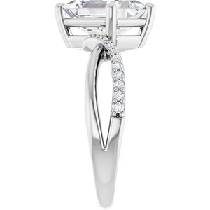 14K X1 White Gold 9x7 mm Emerald Ring Mounting – image 7