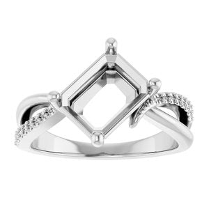 Continuum Sterling Silver 9x7 mm Emerald Ring Mounting – image 6