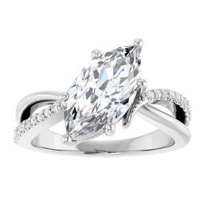 Sterling Silver 13x6.5 mm Marquise Ring Mounting – image 5