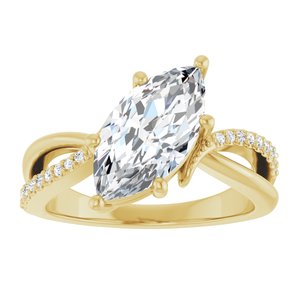 18K Yellow Gold 13x6.5 mm Marquise Ring Mounting – image 5
