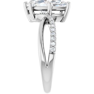 18K White Gold 13x6.5 mm Marquise Ring Mounting – image 7