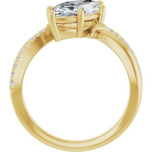 18K Yellow Gold 13x6.5 mm Marquise Ring Mounting – image 3