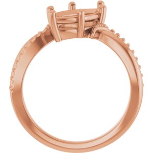 18K Rose Gold 13x6.5 mm Marquise Ring Mounting – image 4