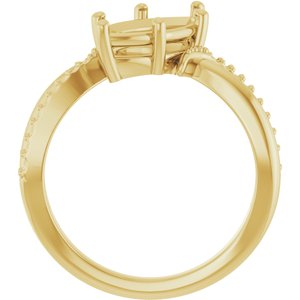 18K Yellow Gold 13x6.5 mm Marquise Ring Mounting – image 4