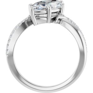10K White Gold 13x6.5 mm Marquise Ring Mounting – image 3