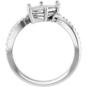 18K White Gold 13x6.5 mm Marquise Ring Mounting – image 4