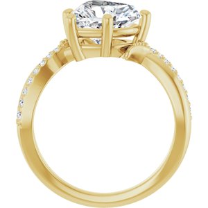 10K Yellow Gold 9x9 mm Heart Ring Mounting – image 3