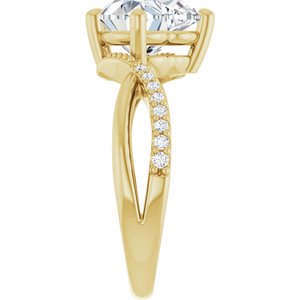 10K Yellow Gold 9x9 mm Heart Ring Mounting – image 7
