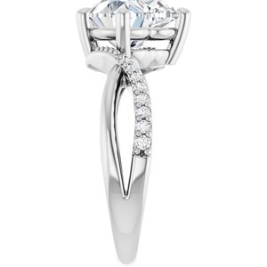 14K X1 White Gold 9x9 mm Heart Ring Mounting – image 7