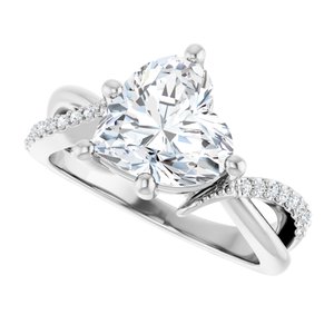 Sterling Silver 9x9 mm Heart Ring Mounting – image 8