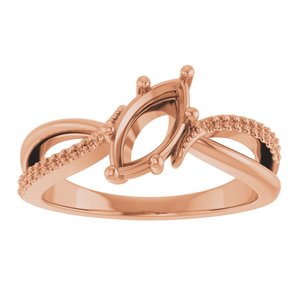 10K Rose Gold 9x4.5 mm Marquise Ring Mounting – image 6