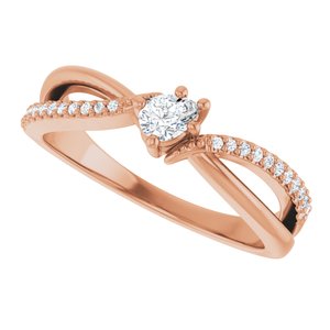 10K Rose Gold 4x3 mm Pear Ring Mounting – image 8