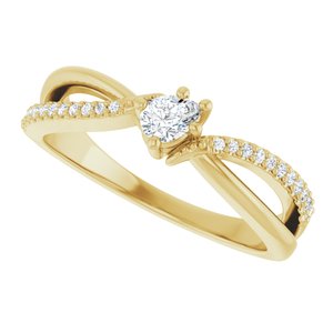 18K Yellow Gold 4x3 mm Pear Ring Mounting – image 8