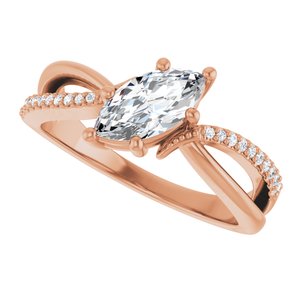 10K Rose Gold 9x4.5 mm Marquise Ring Mounting – image 8
