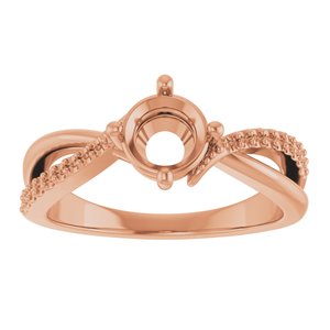 14K Rose Gold 6 mm Round Ring Mounting – image 6