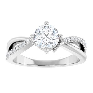 Sterling Silver 6 mm Round 1/10 CTW Natural Diamond Semi-Set Ring – image 5