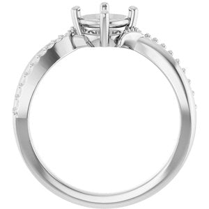 18K White Gold 6 mm Round Ring Mounting – image 4