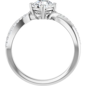 Sterling Silver 6 mm Round 1/10 CTW Lab-Grown Diamond Semi-Set Ring – image 3