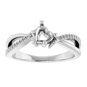 Sterling Silver 5x5 mm Heart Ring Mounting – image 6