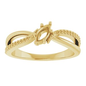 14K Yellow Gold 6x3 mm Marquise Ring Mounting – image 6