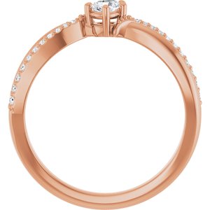 10K Rose Gold 4x3 mm Pear Ring Mounting – image 3