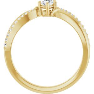 14K Yellow Gold 4x3 mm Pear Ring Mounting – image 3
