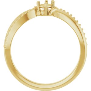 14K Yellow Gold 4x3 mm Pear Ring Mounting – image 4