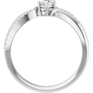 14K White Gold 4x3 mm Pear Ring Mounting – image 3
