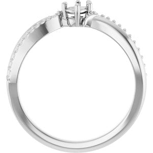 18K White Gold 4x3 mm Pear Ring Mounting – image 4