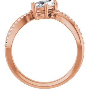 10K Rose Gold 9x4.5 mm Marquise Ring Mounting – image 3