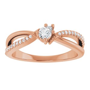 18K Rose Gold 4x3 mm Pear Ring Mounting – image 5
