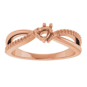 18K Rose Gold 4x3 mm Pear Ring Mounting – image 6