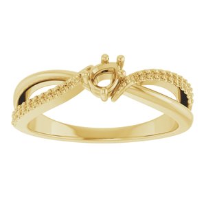 10K Yellow Gold 4x3 mm Pear Ring Mounting – image 6